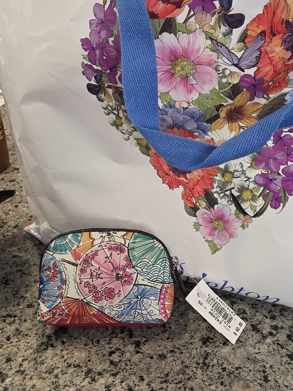 Brighton Multicolor UMBRELLA JAPAN ASIAN PUPPPY Mini Coin Purse Bag new